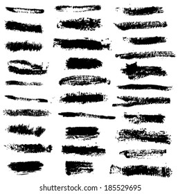 Vector set of grunge brush strokes.