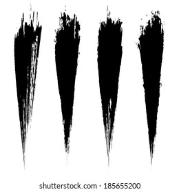 Vector set of grunge brush strokes. Black vector brush strokes collection. Black paint spots vector set