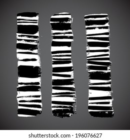 Vector set of grunge brush strokes.