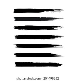 Vector set of grunge brush strokes. Black vector brush strokes collection. Black paint spots vector set 