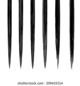 Vector set of grunge brush strokes. Black vector brush strokes collection. Black paint spots vector set 