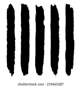Vector set of grunge brush strokes. Black vector brush strokes collection. Black paint spots vector set