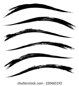 Vector set of grunge brush strokes. Black vector brush strokes collection. Black paint spots vector set