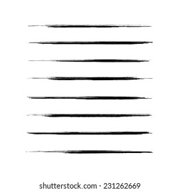 Vector set of grunge brush strokes. Black vector brush strokes collection. Black paint spots vector set