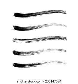 Vector set of grunge brush strokes. Black vector brush strokes collection. Black paint spots vector set