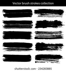 Vector set of grunge brush strokes. Element for your design.