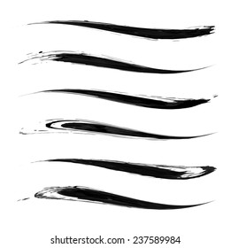 Vector set of grunge brush strokes. Black vector brush strokes collection. Black paint spots vector set 