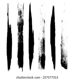 Vector set of grunge brush strokes. Black vector brush strokes collection. Black paint spots vector set 