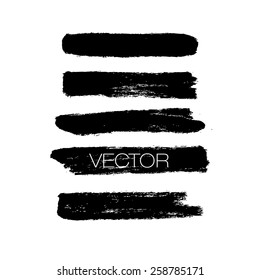 Vector set of grunge brush strokes. Black vector brush strokes collection.