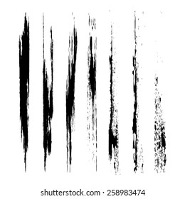 Vector set of grunge brush strokes. Black vector brush strokes collection. Black paint spots vector set 