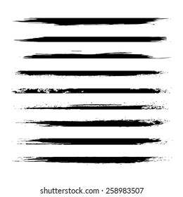 Vector set of grunge brush strokes. Black vector brush strokes collection. Black paint spots vector set 