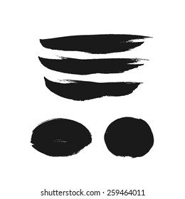 Vector set of grunge brush strokes. Black vector brush strokes collection.