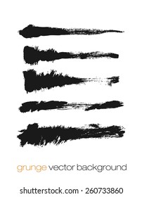 Vector set of grunge brush strokes. Black vector brush strokes collection. Grunge marker stains