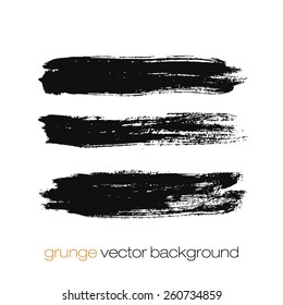 Vector set of grunge brush strokes. Black vector brush strokes collection. Grunge marker stains