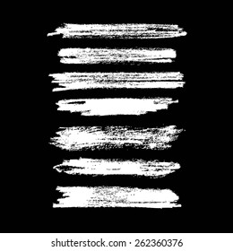Vector set of grunge brush strokes. Black vector brush strokes collection. Grunge marker stains