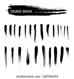 Vector set of grunge brush strokes 1