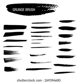Vector set of grunge brush strokes 4
