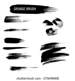 Vector set of grunge brush strokes 9