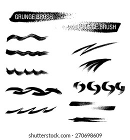 Vector set of grunge brush strokes 11