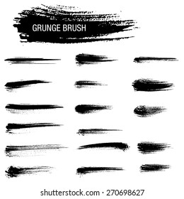 Vector set of grunge brush strokes 12