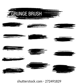 Vector set of grunge brush strokes 17