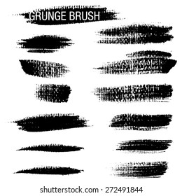 Vector set of grunge brush strokes 26