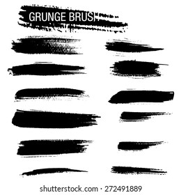 Vector set of grunge brush strokes 28