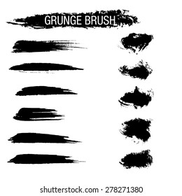 Vector set of grunge brush strokes