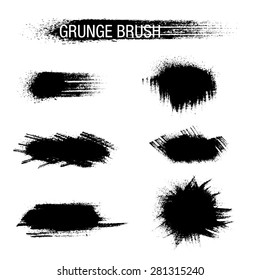 Vector set of grunge brush strokes