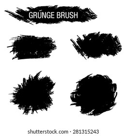 Vector set of grunge brush strokes