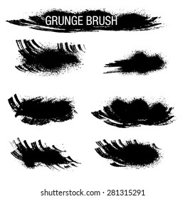 Vector set of grunge brush strokes