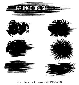 Vector set of grunge brush strokes