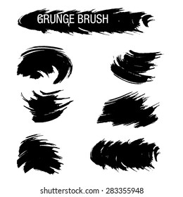 Vector set of grunge brush strokes