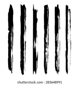 Vector set of grunge brush strokes. Black vector brush strokes collection. Black paint spots vector set
