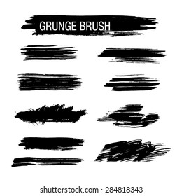 Vector set of grunge brush strokes