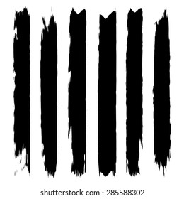 Vector set of grunge brush strokes. Black vector brush strokes collection. Black paint spots vector set
