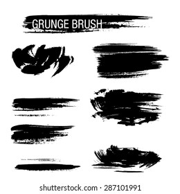 Vector set of grunge brush strokes
