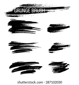 Vector set of grunge brush strokes