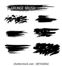 Vector set of grunge brush strokes