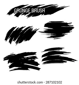 Vector set of grunge brush strokes