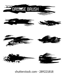 Vector set of grunge brush strokes