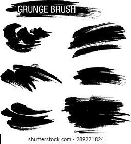 Vector set of grunge brush strokes