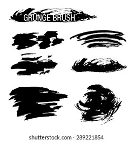 Vector set of grunge brush strokes
