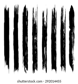 Vector set of grunge brush strokes. Black vector brush strokes collection. Black paint spots vector set
