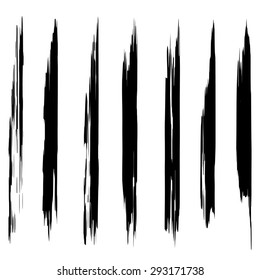 Vector set of grunge brush strokes. Black vector brush strokes collection. Black paint spots vector set