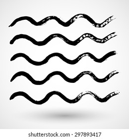 Vector set of grunge brush strokes