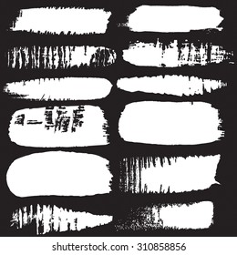 Vector set of grunge brush strokes
