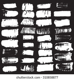 Vector set of grunge brush strokes