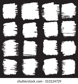 Vector set of grunge brush strokes