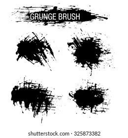 Vector set of grunge brush strokes